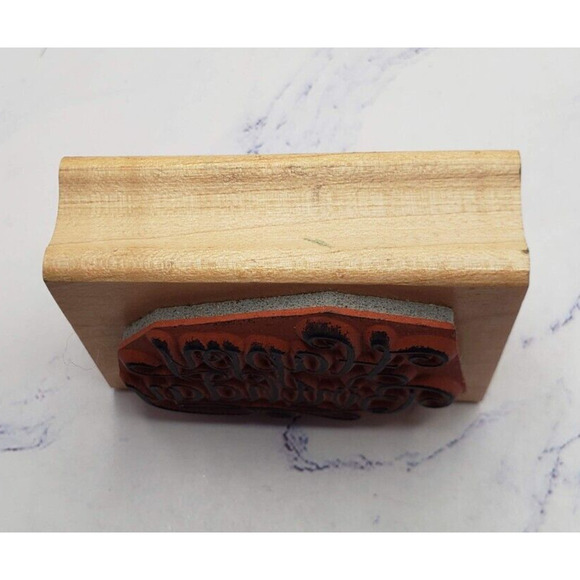 Great Impressions Fancy Happy Birthday E367 Wood Mounted Rubber Stamp - Picture 4 of 7